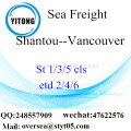 Consolidación de LCL de Shantou Port a Vancouver